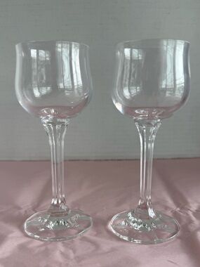 VTG Bohemia Crystal-Crystalex "Diana" Pattern Liqueur/Cordial Glasses Set of 2